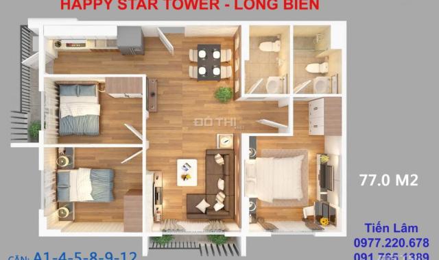 Vintep mở bán CC Happy Star Tower Long Biên, vay gói 30.000 tỷ, full NT, 0977.220.678