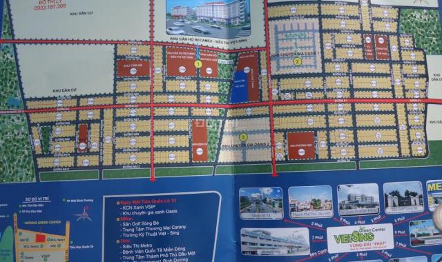 Bán đất nền Việt Sing - Vsip 1, tiện kinh doanh buôn bán xây trọ, đường D1. LH: 0933.187.309
