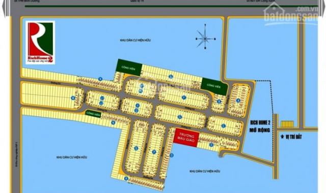 Bán đất nền dự án tại dự án khu đô thị RichHome 2, Bến Cát, Bình Dương, dt 100m2, giá 230 triệu
