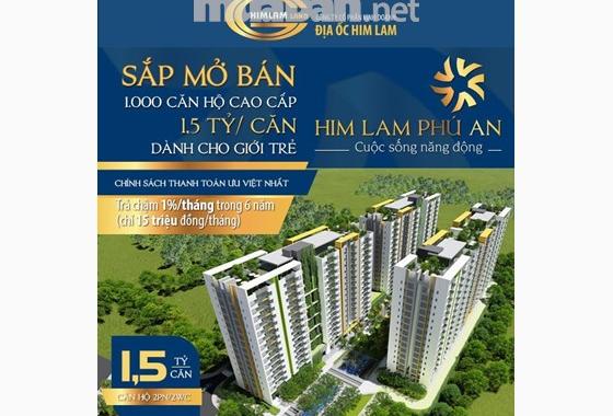 Bán căn hộ Him Lam Phú An, Q. 9, 2PN, diện tích 72m2, giá 1.5 tỷ