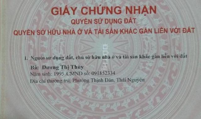 Bán đất tổ 4 phường Thịnh Đán, Thái Nguyên, lô 2, Lh 01687034550