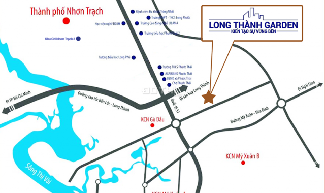 Bán đất trung tâm hành chính Phước Thái - Long Thành - Đồng Nai 200tr/nền. LH: 0908849508