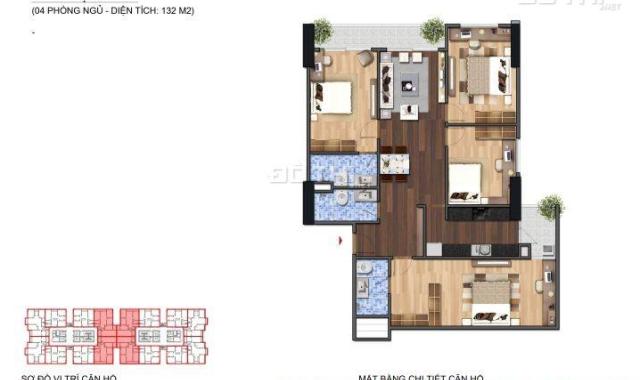 Bán căn góc ban công hướng Nam, DT 132m2 4 phòng ngủ, full nội thất cao cấp, giá gốc chủ đầu tư