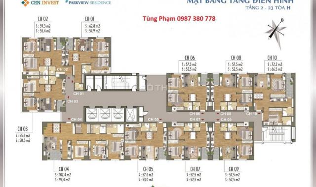 Tôi cần bán căn hộ 2PN, có nội thất, giá 1.14 tỷ, tòa H Park View Residence Dương Nội