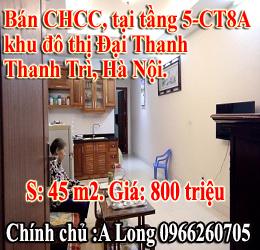 Bán CHCC, tại tầng 5-CT8A, khu đô thị Đại Thanh, Thanh Trì, Hà Nội