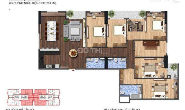 Bán căn hộ penthouse cao cấp DT 228m2, 5PN full nội thất, Tây Hồ giá 27 tr/m2