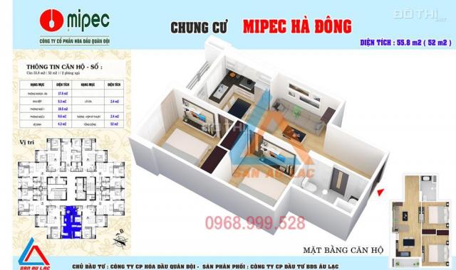 Bán căn hộ cao cấp Mipec Kiến Hưng, Hà Đông full nội thất giá chỉ 14.5tr/m2