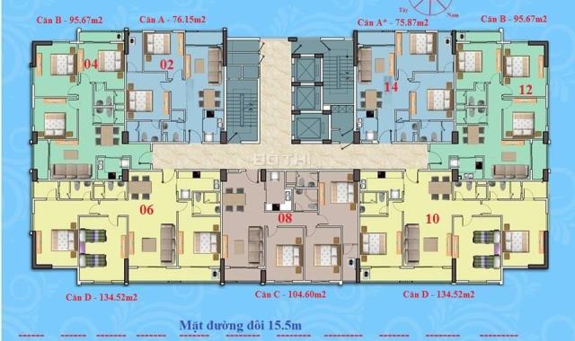 Bán căn 2 phòng ngủ chung cư A1CT2 Linh Đàm, diện tích 75.97m2, giá rẻ