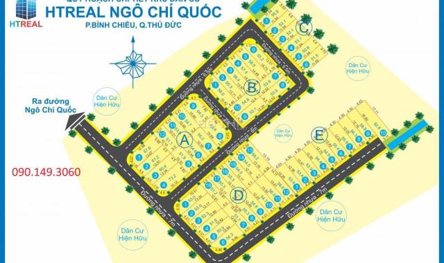 Ngay mặt đường Ngô Chí Quốc, P. Bình Chiểu, 50,4m2 - 64m2 - 80m2 giá chỉ khoảng 1.4 tỷ/nền