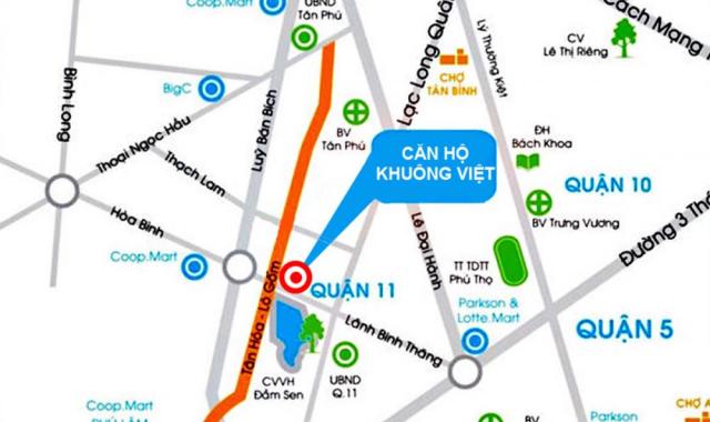 Bán căn hộ Khuông Việt cách Đầm Sen chỉ 150m, thanh toán 750tr nhận nhà tháng 11/2017