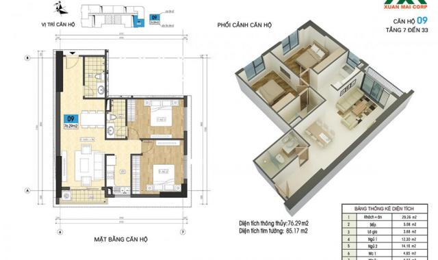 Bán căn hộ trung tâm Làng Việt Kiều Châu Âu, giá 21tr/m2, full nội thất, LS 0%. LH: 097.8601.730