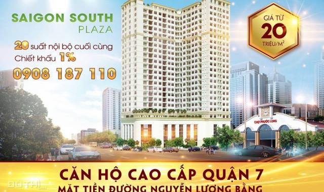 20 suất nội bộ căn hộ Saigon South Plaza Q7 giá từ 20 - 22tr/m2 - 0908187110