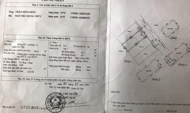 Bán nhà hẻm đường Lê Đức Thọ, phường 15, Quận Gò Vấp