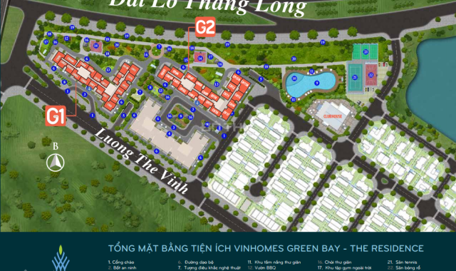 Căn 2 phòng ngủ dự án Green Bay Mễ Trì, Nam Từ Liêm, Hà Nội