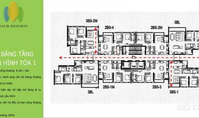 Bán căn hộ Palm Heights thuộc khu phức hợp Palm City, Quận 2. Tháp T1, tầng 11, giá 2,55 tỷ