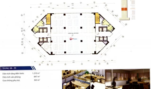 Cho thuê VP Toà nhà Handico, Phạm Hùng DT chia nhỏ nhất 300m2 miễn trung gian