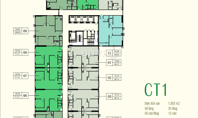 Cần tiền bán gấp căn CC 2002 CT1 chung cư Eco Green City, DT: 75,16m2, giá: 24 tr/m2