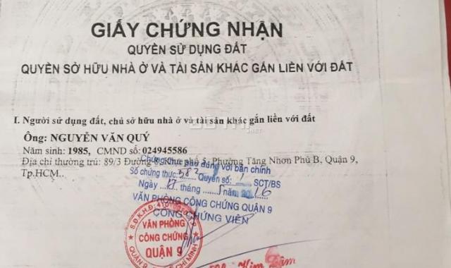 Bán đất nền TC (đã có sổ riêng) ngay chợ Long Trường đường Nguyễn Duy Trinh, LH 0909.185.988, Q. 9