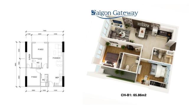 Bán căn hộ chung cư tại dự án Sài Gòn Gateway, Quận 9 giá 1.3 tỷ