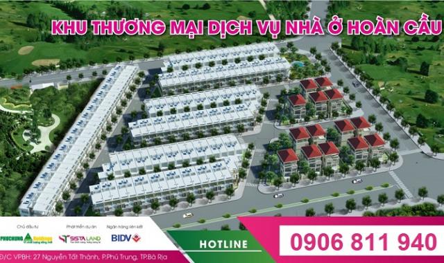 Bán đất nền dự án khu thương mại dịch vụ nhà ở Hoàn Cầu, Bà Rịa, DT: 86m2, giá 470 triệu
