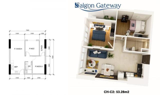 Thật dễ dàng sở hữu căn hộ tuyệt đẹp tại Sài Gòn Gateway, với giá chỉ từ 1.36 tỷ