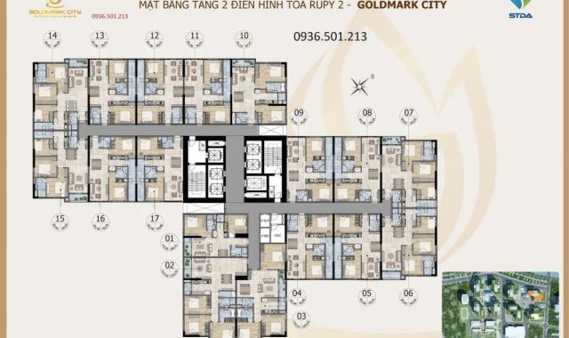 Chính chủ cần tiền bán gấp căn hộ Goldmark city 136 Hồ Tùng Mậu, tầng 1606, DT 99.64m2, 2.4 tỷ