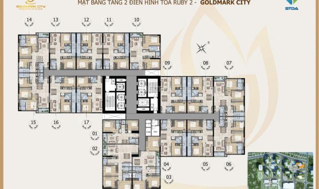 Chính chủ cần bán cắt lỗ căn hộ số 15 Ruby 2 dự án Goldmark City, diện tích 99.81m2, giá 2.6 tỷ