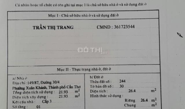 Bán nhà 1 trệt, 1 lửng, 1 lầu mặt tiền bờ kè 30/4 và Nguyễn Thị Minh Khai, giá 1.2 tỷ