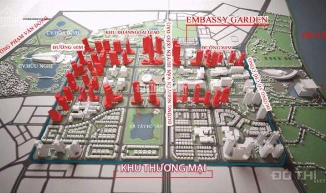 Bán shop house Embassy Tây Hồ Tây PVI: Lô 120m2 - Hướng chính Bắc (Gốc 115 tr/m2 - 13.8 tỷ)