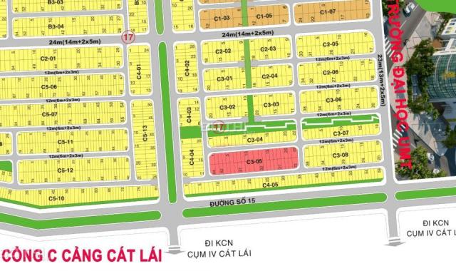 Bán đất sổ đỏ Cát Lái, hướng Đông Nam, gần cổng C, 7x20m, tiện đầu tư, giá 29 triệu/m2