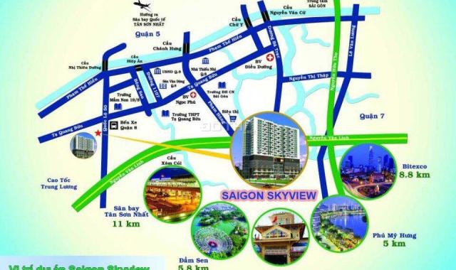 Cần bán 20 suất nội bộ ki ốt, shophouse thuộc Saigon Skyview quận 8, giá 800 triệu/căn