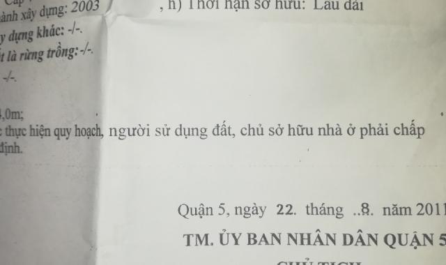 Nhà chính chủ bán rất gấp mặt tiền hẻm 5m Nguyễn Trãi, Quận 5, giá 13 tỷ