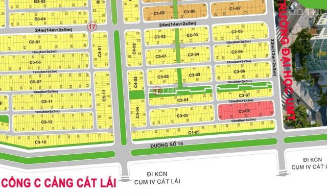 Hùng Cát Lái bán đất sổ đỏ, gần trường Đại Học UMT, DT 7x20m, đường 12m, giá 37 triệu/m2