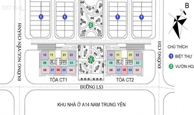 Bán suất ngoại giao CH 2PN, 61m2 dự án A10 Nam Trung Yên, vào tên trực tiếp CĐT, giá 29.5 tr/m2