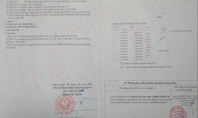 Bán đất đường Trương Văn Thành, P. Hiệp Phú, Q. 9, giá 4,95 tỷ/133,6m2