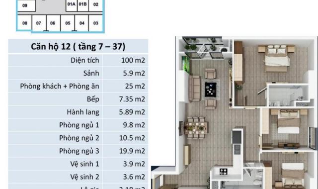 Căn hộ cao cấp 114m2, giá chỉ 17,5 tr/m2 tại FLC 418 Quang Trung, nhận nhà ở ngay