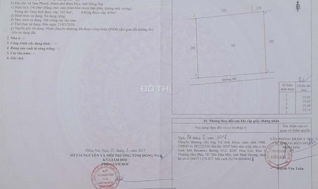 Đất Biên Hòa sổ hồng CC, giá TT 4.4 triệu/m2, ngay KCN Tam Phước, Quốc Lộ 51. LH 0971.035.004