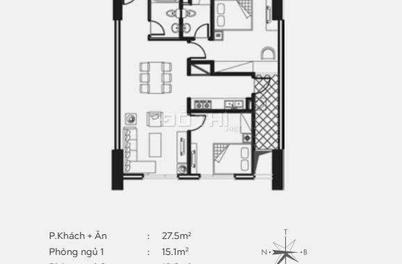 Căn hộ 3 phòng ngủ, 100.95m2 duy nhất của dự án Smile Building, giá cực tốt chỉ 24tr/m2