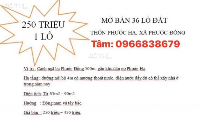Bán đất Phước Đồng 250tr/lô, mới bán 6 ngày hết 21 lô, cập nhật những lô còn đến chiều ngày 12/10