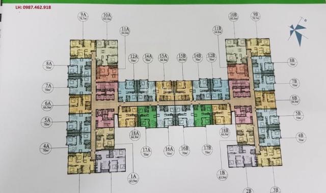 Bán căn 70m2, chung cư 282 Nguyễn Huy Tưởng, Thanh Xuân, giá 1.4 tỷ