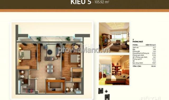 Bán căn hộ Thảo Điền Pearl, giá tốt, tầng cao, diện tích 105m2, 2 phòng ngủ, nội thất đầy đủ