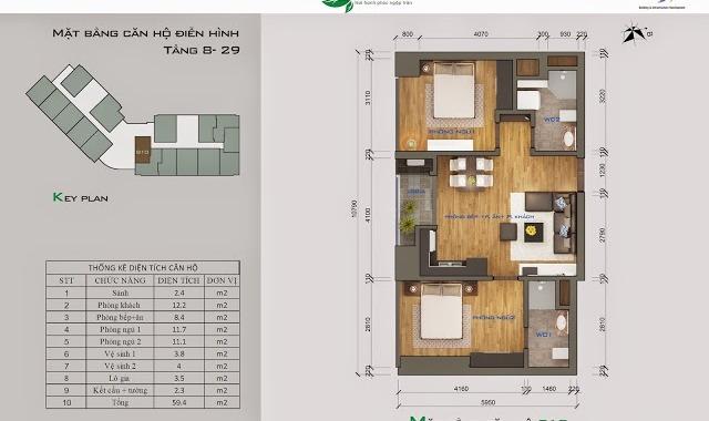 CC Trần Bình, bán gấp 2 căn hộ B 910, DT 59,4m2, A1601, DT 78,4m2, giá chỉ từ 25tr/m2