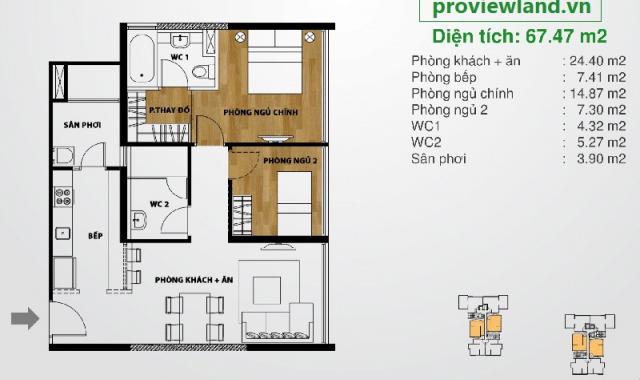 Bán căn hộ The Ascent, Quận 2 diện tích 67.5m2 giá 3.65 tỷ đồng