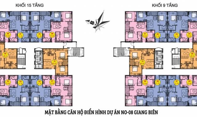 Bán căn hộ chung cư NO-08 Giang Biên, giá 22tr/m2 full NT + VAT, CK 100 triệu, LH: 0822120996
