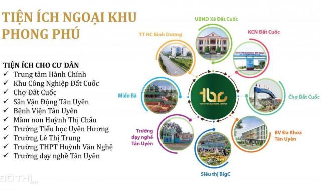 Bán đất tại dự án Tân Uyên Business Center, Bắc Tân Uyên, Bình Dương, DT 70m2. Giá 500 triệu