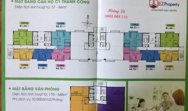 Bán căn hộ 3 PN Thành Công, cần bán gấp CH 88m2, chung cư C1 Thành Công, Ba Đình, LH 0963668113