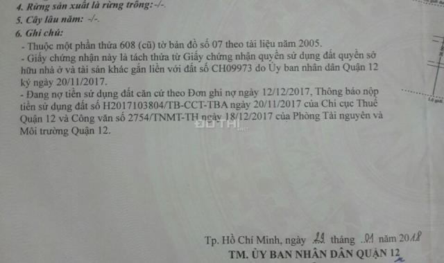 Bán đất tại Phường An Phú Đông, Quận 12, cách Quốc Lộ 1A chỉ 100m2