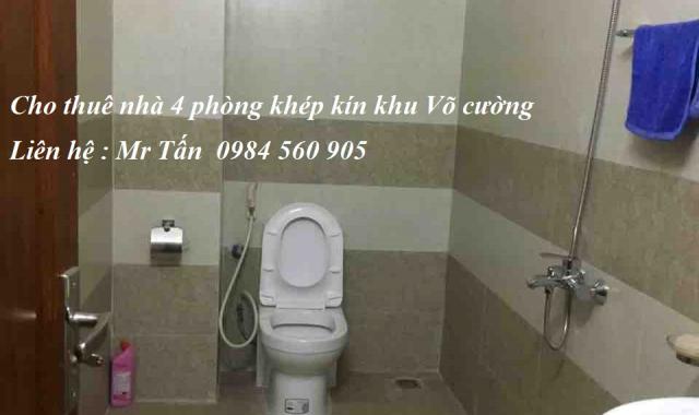 Cho thuê nhà 4 phòng khép kín giá 15 triệu / tháng khu Võ Cường, TP Bắc Ninh