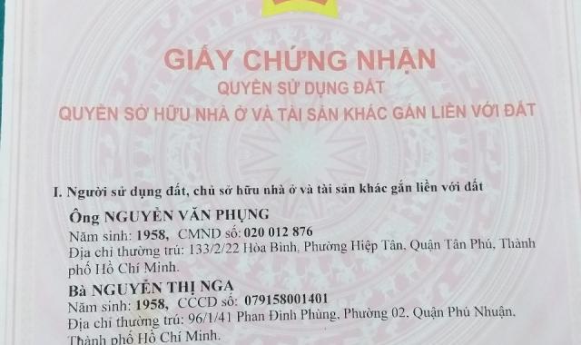 Cần bán lô đất DT 4.5x12.5m đường Lũy Bán Bích, P. Hòa Thạnh, Q. Tân Phú