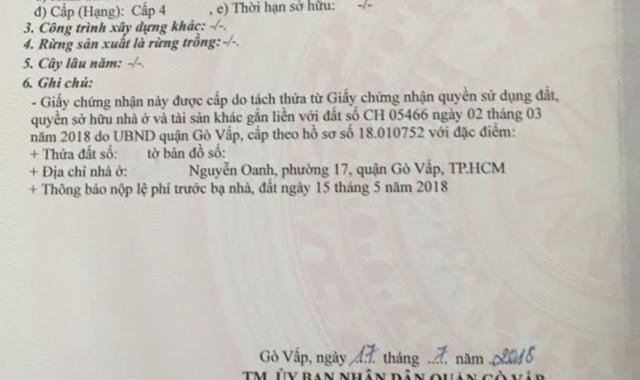 Bán đất Gò Vấp, DT 75.3m2 Nguyễn Oanh, Phường 17